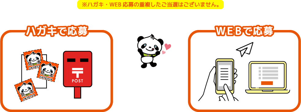 ハガキで応募　WEBで応募