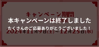 キャンペーン期間(レシート有効期限)2024年11月9日(土)～12月25日(水)
